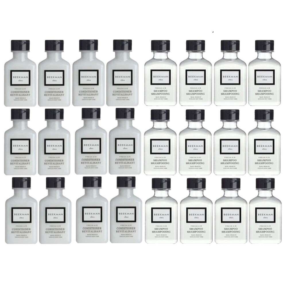 Beekman 1802 Fresh Air Shampoo & Conditioner Lot of 24  - 12 of Each Travel Set